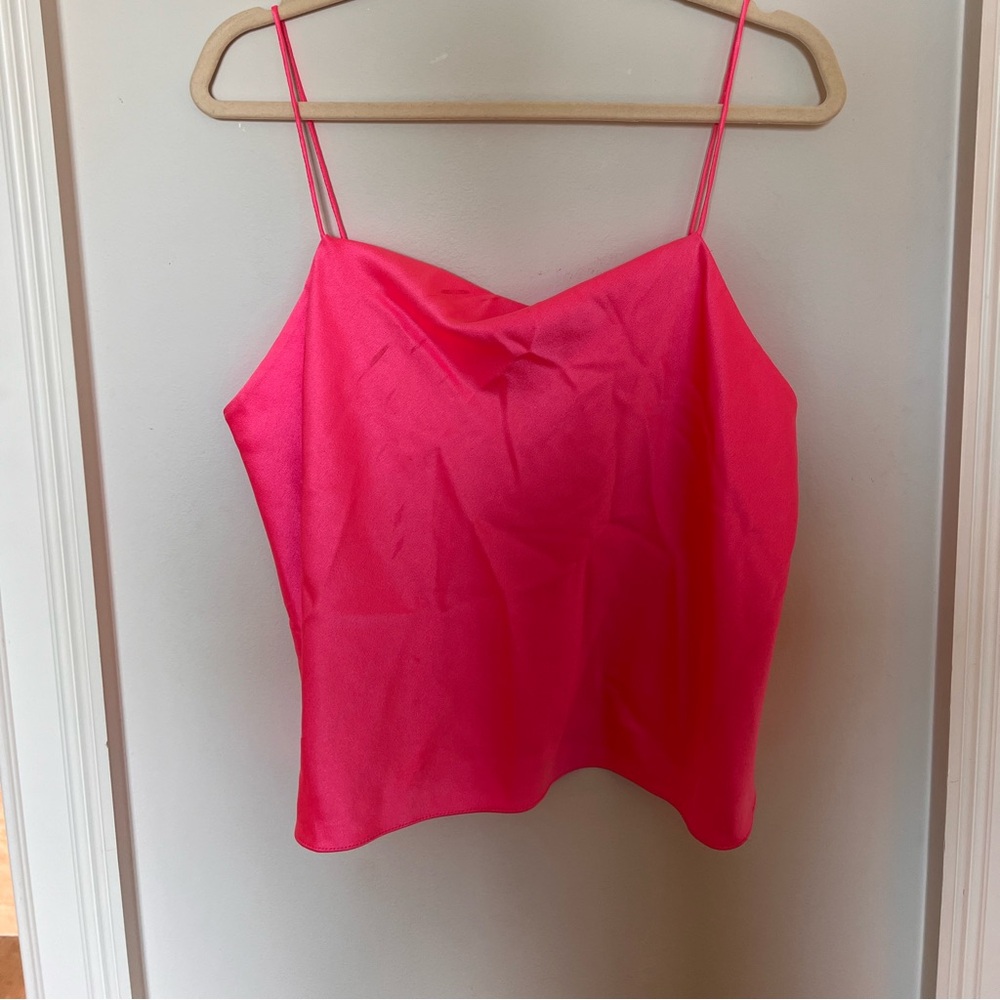 alice and olivia pink silk top